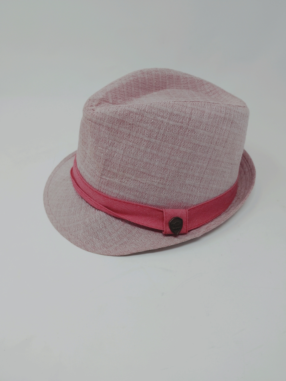 Pamoa Pink Textured Trilby Fedora Hat Women’s/Unisex Casual Fashion 100% Cotton
